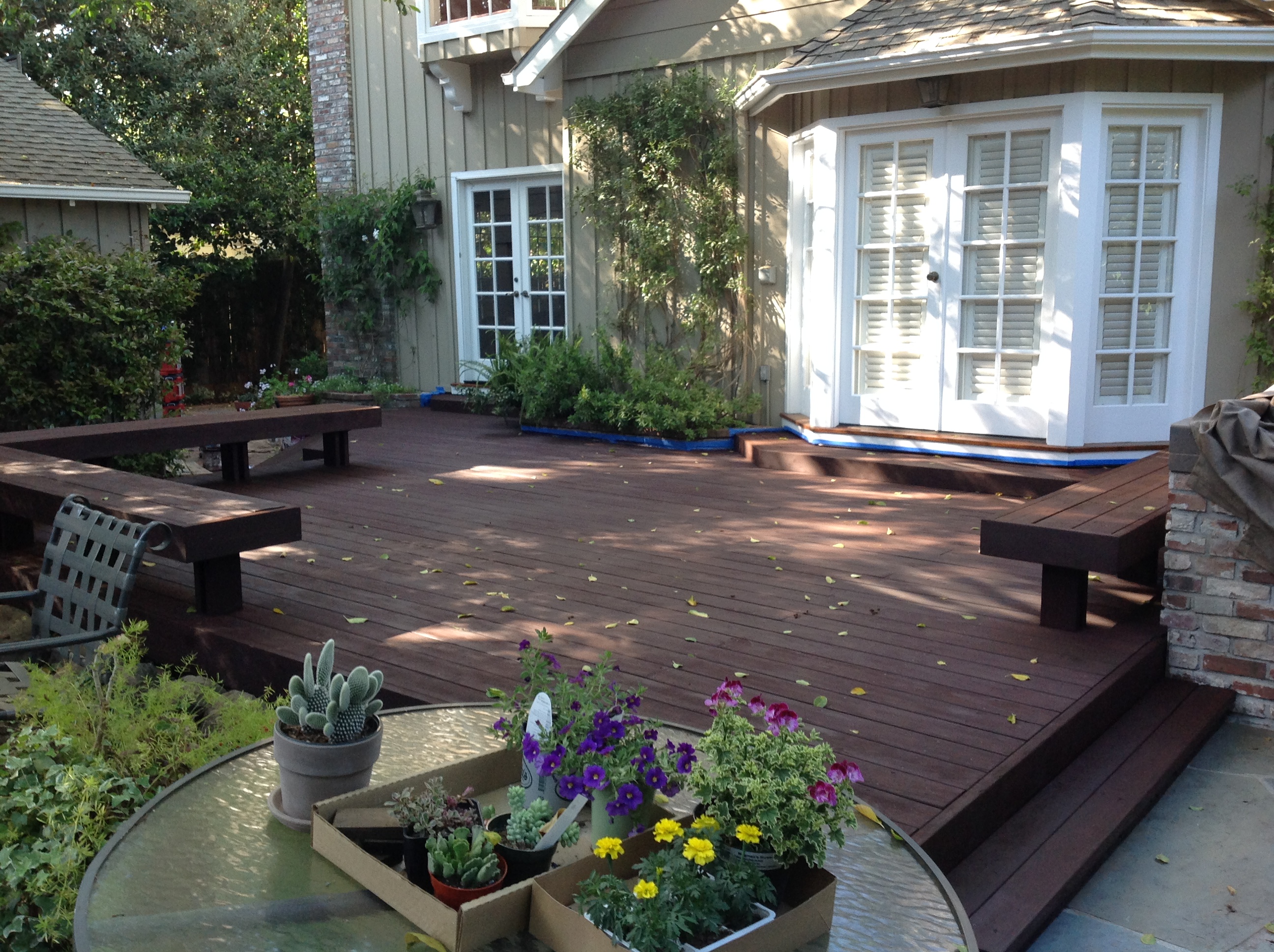 after stage of stained deck